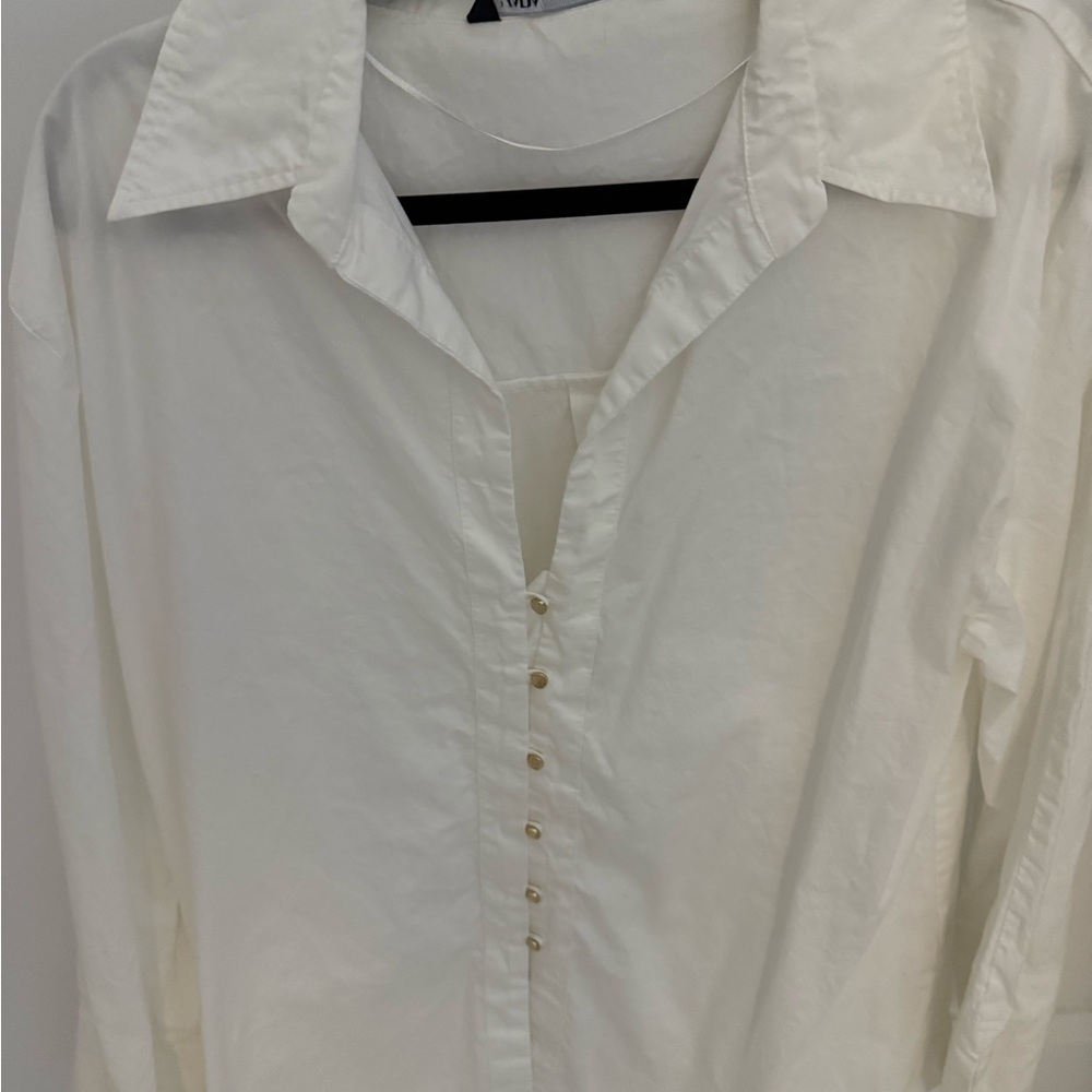 Zara White Button-Down Shirt
